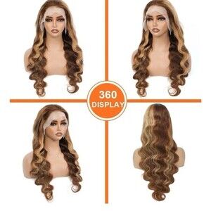 26 Inch 13x4 HD Lace Front Wig Human Hair Body Wave Glue-less Pre-Plucked 4/27
